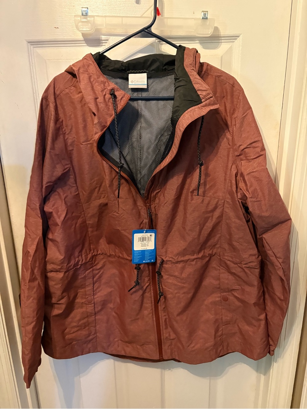 Columbia woman Rust Red Hooded Windbreaker Jacket